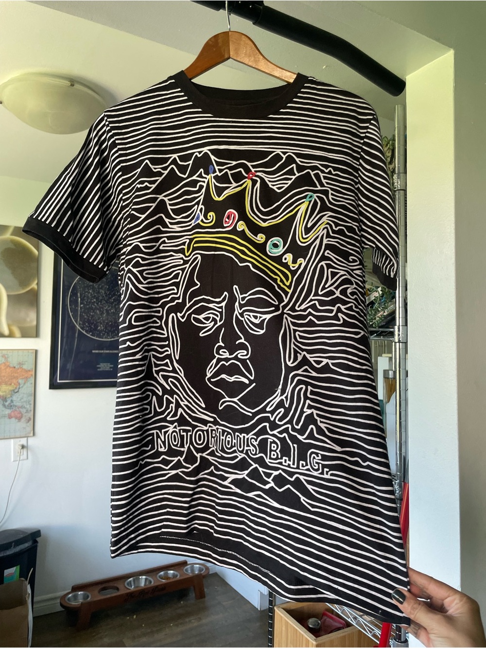 Black Striped Notorious B.I.G. Graphic Tee
